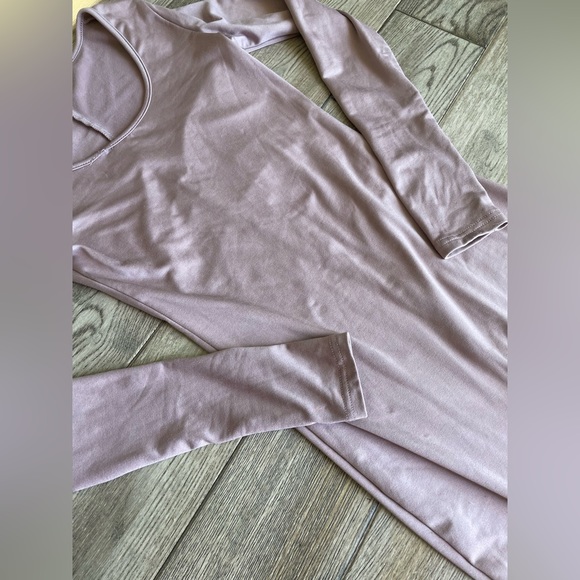 Long Sleeve Bodycon Jumpsuit Rompers Color Apricot Size S - Picture 5 of 6